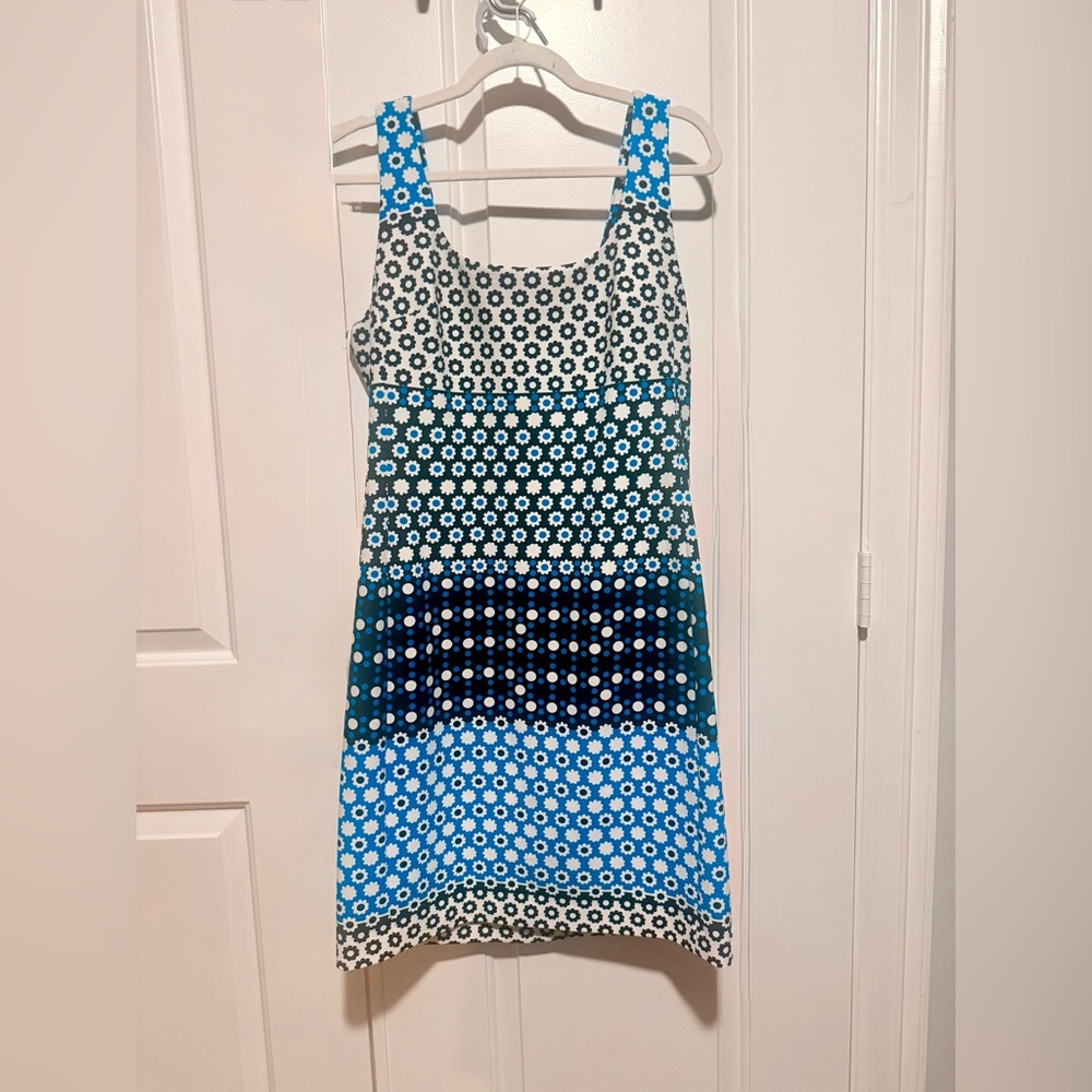 Karl Lagerfeld Blue and Black Floral Midi Dress